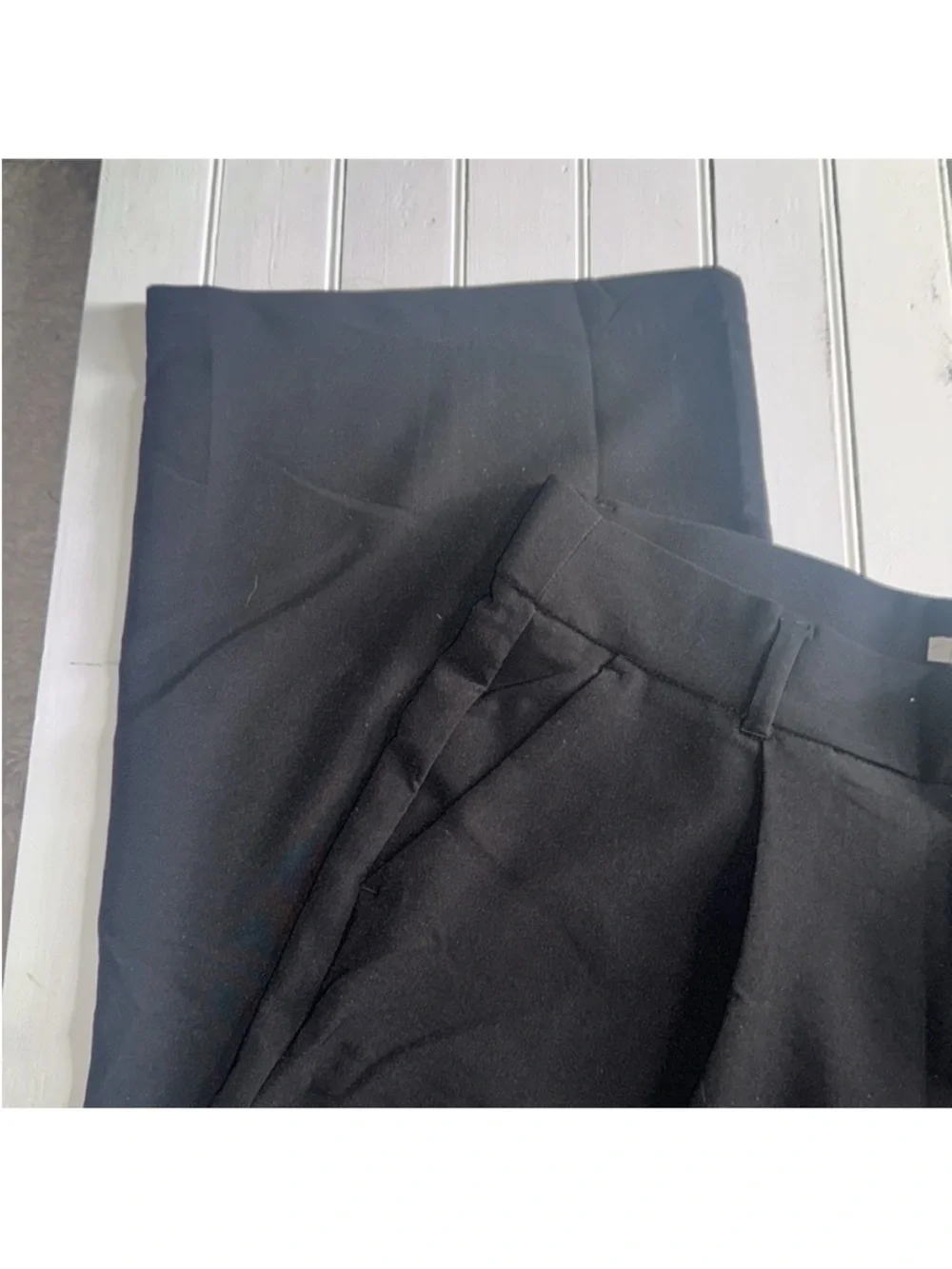 Maurices High Rise Cropped Wide Leg Pants Black Size 14